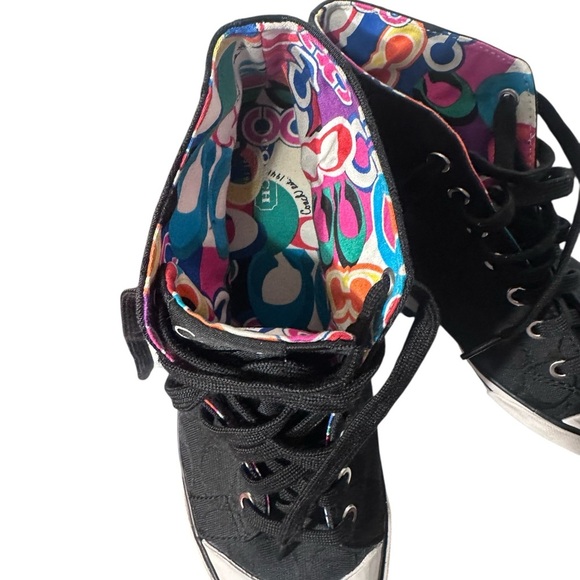 Coach Black and White High-Top Sneakers - Picture 2 of 8